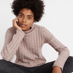 Madewell Donegal Ribbed Wool Blend Sweater Cozy Neutral Knit XS NWOT